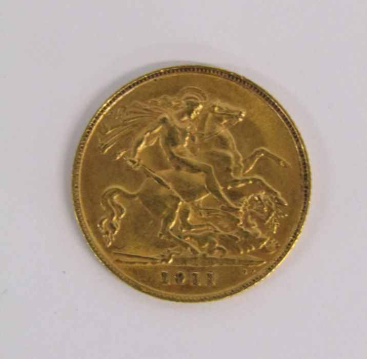 George V Half Sovereign - Dated 1911 - Weight 4.0g - Width 9mm - Image 2 of 2