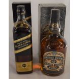Whisky: Chivas  Regal 1 litre aged 12 years Premium Scotch whisky & Johnnie Walker Black Label