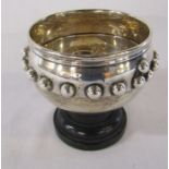 Silver bowl with ball motifs in the style of the Glastonbury bowl, Birmingham 1917, weight 4.92
