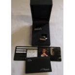 Pair of boxed Dupont 007 Casino Royale James Bond silver cufflinks, complete with paperwork