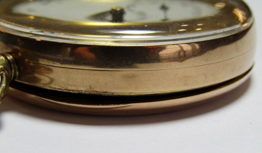 9ct gold open face keyless pocket watch with subsidiary seconds dial, case diameter 45mm, gross - Image 12 of 13