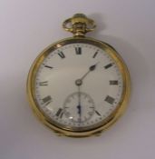 18ct gold Waltham Mass. Riverside pocket watch, 23 jewels, serial number 15044698, case hallmarked
