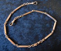 9ct rose gold watch/fob chain 23g L 40.5cm