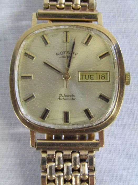 Gents 9ct gold Rotary automatic wristwatch - Swiss made - 21 jewels (af) - Image 4 of 16