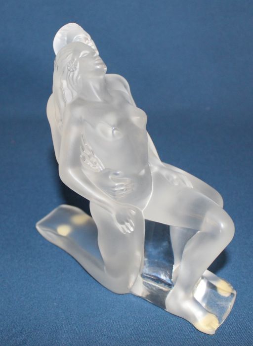 Lalique frosted art glass sculpture "Serge / Josephine Intertwined Dancers" signed to the base, - Image 2 of 4