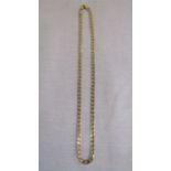 9ct gold square curb link chain - length 18" - weight 10g