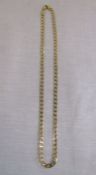 9ct gold square curb link chain - length 18" - weight 10g