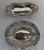 Silver bon bon dish Birmingham 1911 & silver ring tray London 1902 total weight 2.32ozt