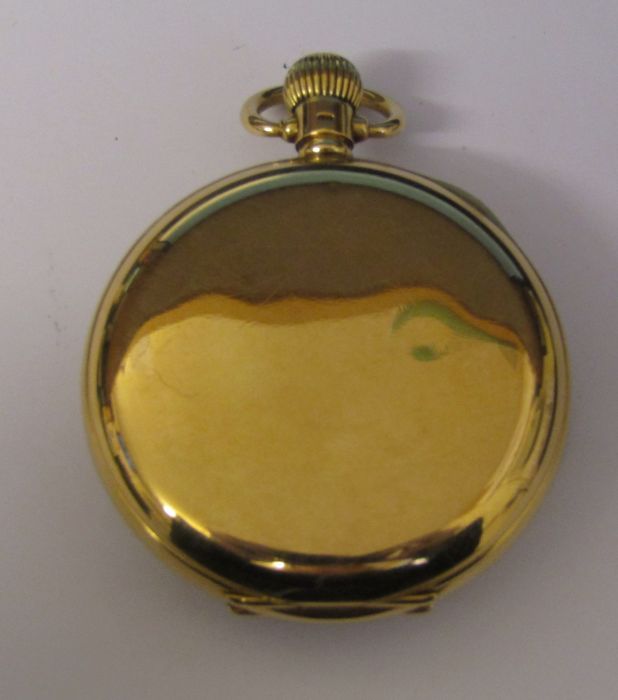 18ct gold Waltham Mass. Riverside pocket watch, 23 jewels, serial number 15044698, case hallmarked - Image 2 of 4