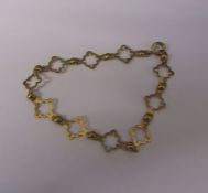 9ct gold fancy link bracelet, weight 3.2 g L 7"