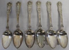 Set of 6 silver Queens pattern desert spoons London 1848 maker George Jamieson (Aberdeen mark)