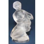 Lalique frosted art glass sculpture "Diane" signed to base, height 12cm, with box & paperwork