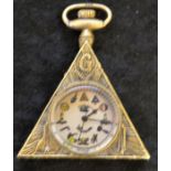 Brass case Masonic Hiram pocket watch