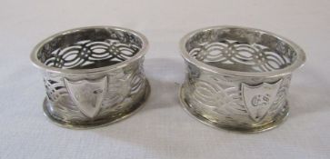 Pair of Victorian silver napkin rings Birmingham 1900 weight 1.14 ozt