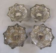 Set of 4 Victorian silver bonbon dishes Birmingham 1898, D 12 cm H 3 cm, total weight 5.34 ozt