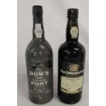 2 bottles of port - Dow's port 1991 - bottled 1993 - Real Companhia Velha Port 1985