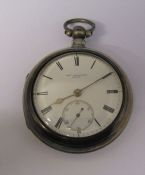 Geo. Shepherd Ellon pair cased fusee pocket watch with gold balance, sterling silver case Chester
