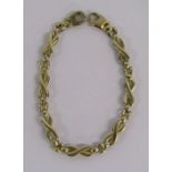 9ct gold plaited bracelet - length 19.6cm - weight 8.2g