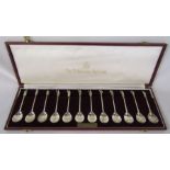 Cased set of 12 silver The Tichborne spoons from The Heritage Collection 'Twelve silent
