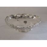 Ornate silver footed bowl Sheffield 1971 D 16.5 cm H 5 cm weight 7.72 ozt