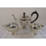 Silver tea set Birmingham 1931 total weight 20.13 ozt with silver spoon Sheffield hallmark weight