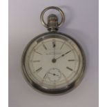 Large American Waltham Appleton Tracy & Co 15 jewel silver pocket watch c.1892 serial number 4938322