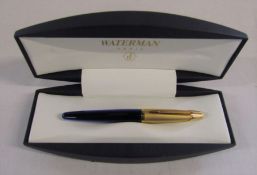 Boxed Waterman Edson fountain pen with 18ct gold nib, complete with outer box, instructions etc (