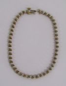 9ct gold diamond tennis bracelet with illusion set stones - length 19.4cm - weight 6.6g