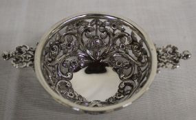 Late Victorian silver strainer with floral pierced decoration Birmingham 1894 weight 1.48ozt
