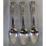 3 silver Queens pattern teaspoons London 1836 / 7 maker Joseph & Albert Savory, weight 3.58ozt