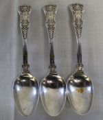 3 silver Queens pattern teaspoons London 1836 / 7 maker Joseph & Albert Savory, weight 3.58ozt