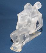 Lalique frosted art glass sculpture "Serge / Josephine Intertwined Dancers" signed to the base,