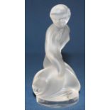Lalique frosted art glass sculpture "Leda" signed to the base, height 11.5cm, with box & paperwork