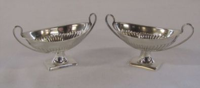 Pair of silver salts Sheffield 1905 weight 2.29 ozt
