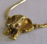 18ct gold elephant necklace (marked 750 on clasp) 19.2g