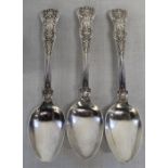 3 silver Queens pattern teaspoons London 1836 maker Joseph & Albert Savory, weight 3.64ozt