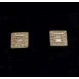 Pair of Mappin & Webb Beaumont 18ct white gold diamond stud earrings, total 0.31ct with original box