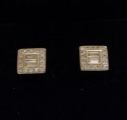 Pair of Mappin & Webb Beaumont 18ct white gold diamond stud earrings, total 0.31ct with original box