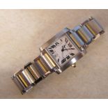 Gents Cartier Tank Francaise automatic wristwatch, stainless steel and gold, no 466299CE 2302,