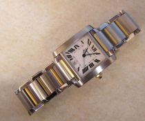 Gents Cartier Tank Francaise automatic wristwatch, stainless steel and gold, no 466299CE 2302,