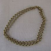 9ct gold double strand bracelet with safety chain, weight 10.4 g approximate length 20 cm