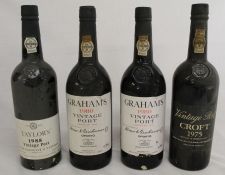 4 bottles of port - Taylors 1985 - Graham's 1980 (2) - Croft 1975 bottled 1977