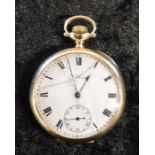 AMENDED DESCRIPTION 14ct gold Waltham  Mass. Riverside maximus pocket watch, with broken crystal/
