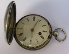 William IV silver full hunter pocket watch, London 1833, no 462 D 5 cm, total weight 2.60 ozt (