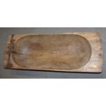 A birch dough trough, 6" high x 35 1/2" wide