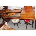 A John Broadwood mahogany and line inlaid early 19th century square piano, now a sideboard, 65" wide