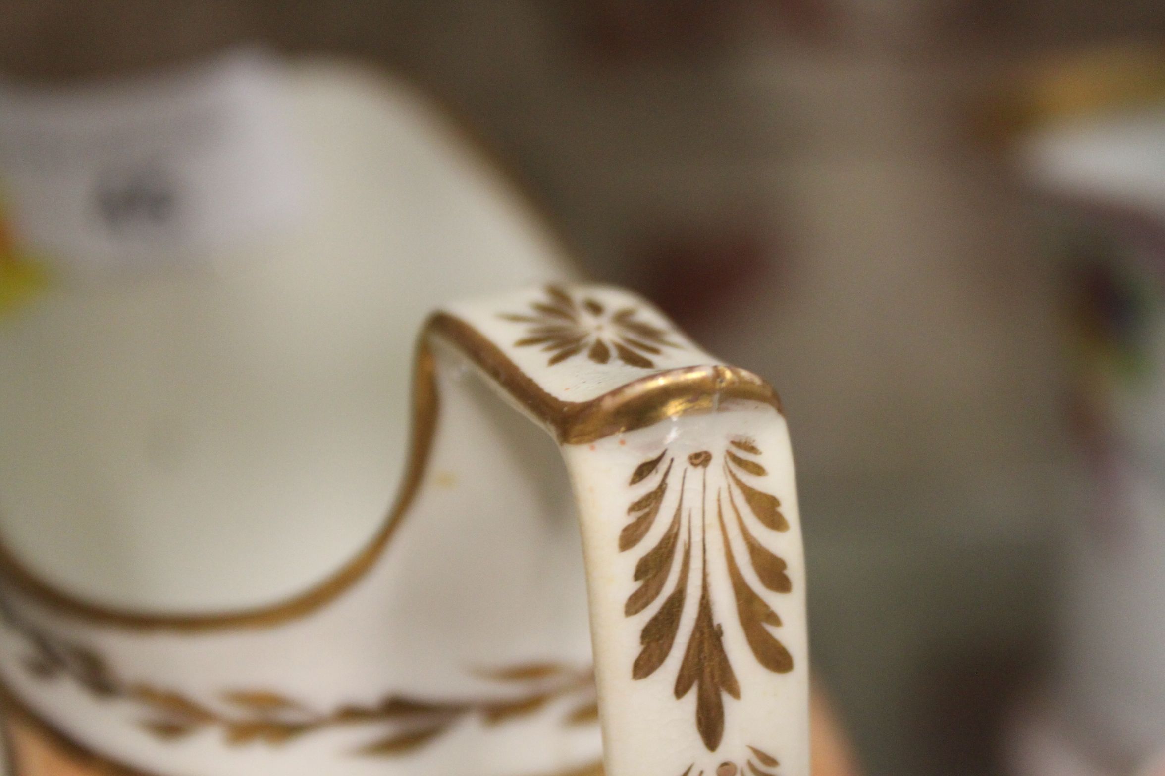 An 18th century English porcelain tea bowl, decorated insects and flowers, a Ridgeway jug with - Image 23 of 29