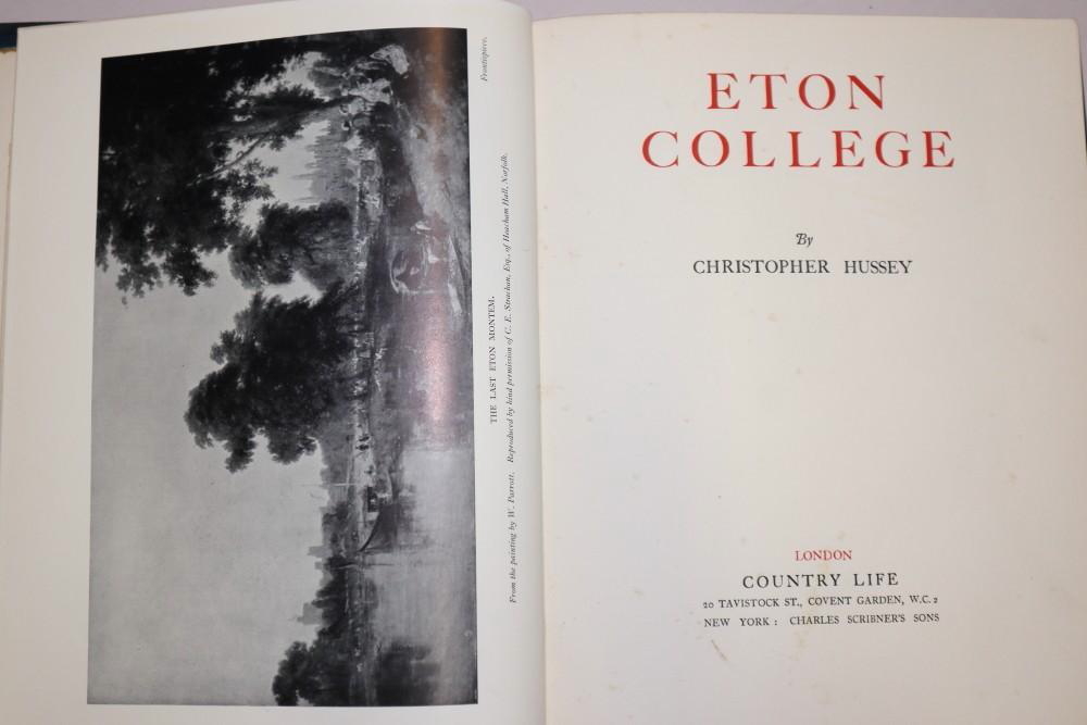 Christopher Hussey: "Eton College", 1 vol illust, Country Life 1926 - Image 5 of 7