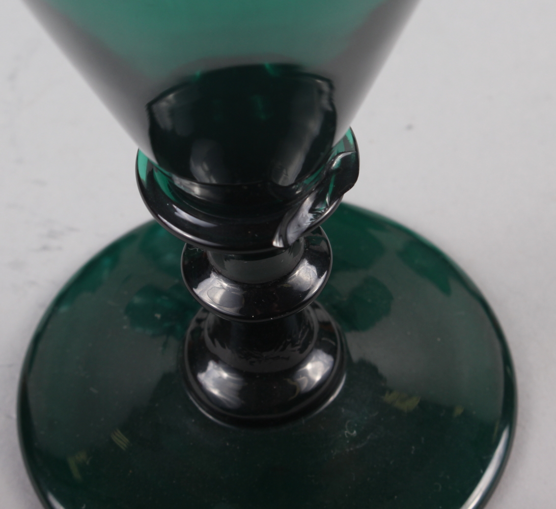 A set of six 19th century green glass conical wines, an early 19th century green glass rum - Image 5 of 5