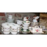 A Royal Albert "Country Roses" part teaset, a Limoges part coffee set, Vienna cabinet cups and